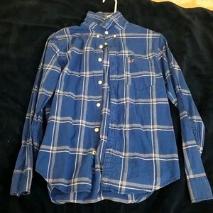 Hollister blue & white twill shirt